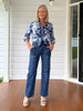 Newport Paisley Print Sheer Shirt - Blue/ Multi