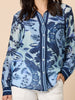 Newport Paisley Print Sheer Shirt - Blue/ Multi