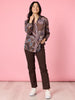Montana Floral Print Sheer Shirt - Coffee Multi