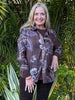Montana Floral Print Sheer Shirt - Coffee Multi