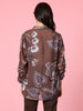 Montana Floral Print Sheer Shirt - Coffee Multi