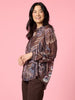 Montana Floral Print Sheer Shirt - Coffee Multi