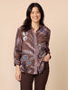 Montana Floral Print Sheer Shirt - Coffee Multi