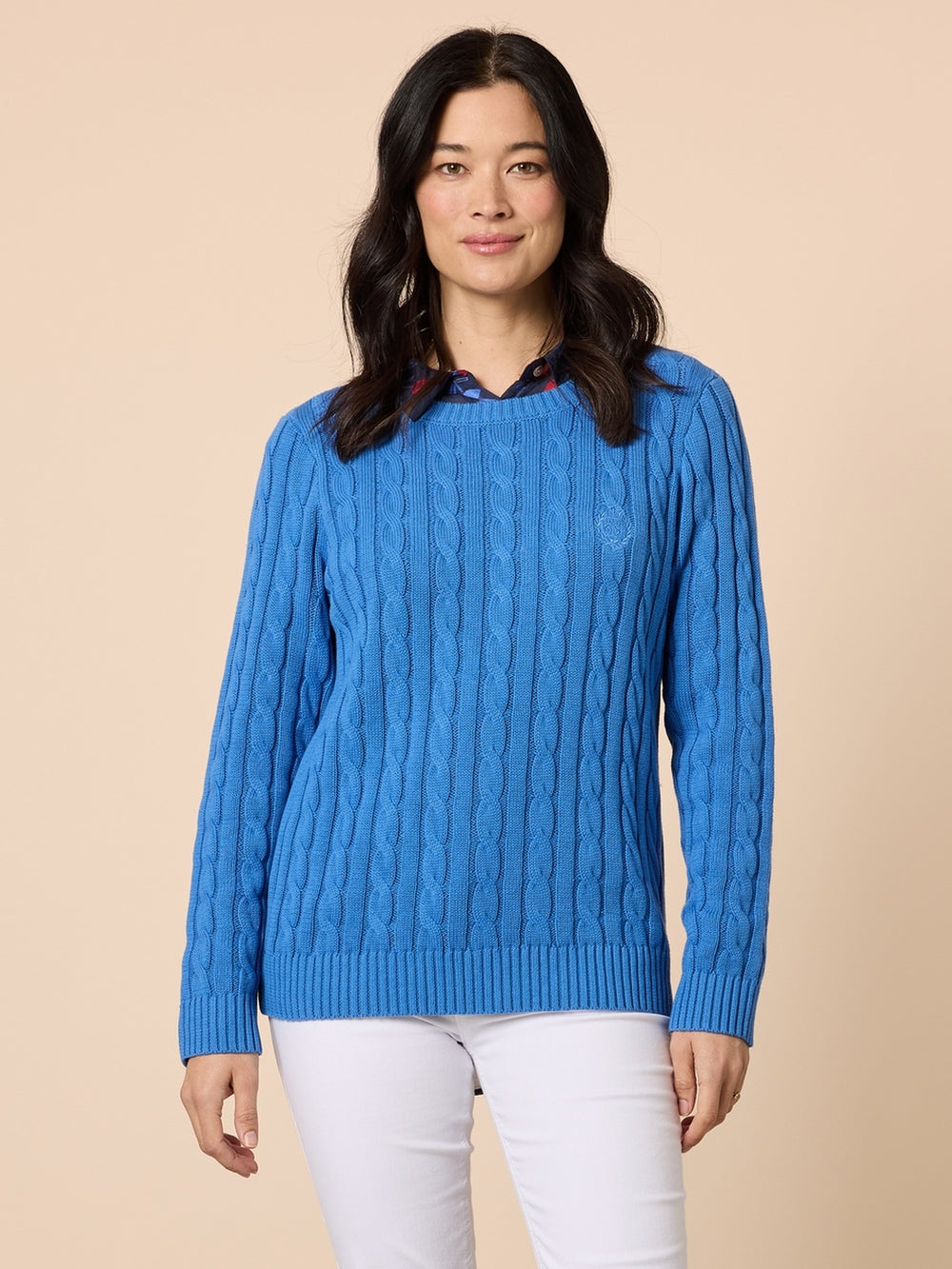 Hampton Cable Jumper-Cobalt