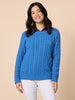 Hampton Cable Jumper-Cobalt