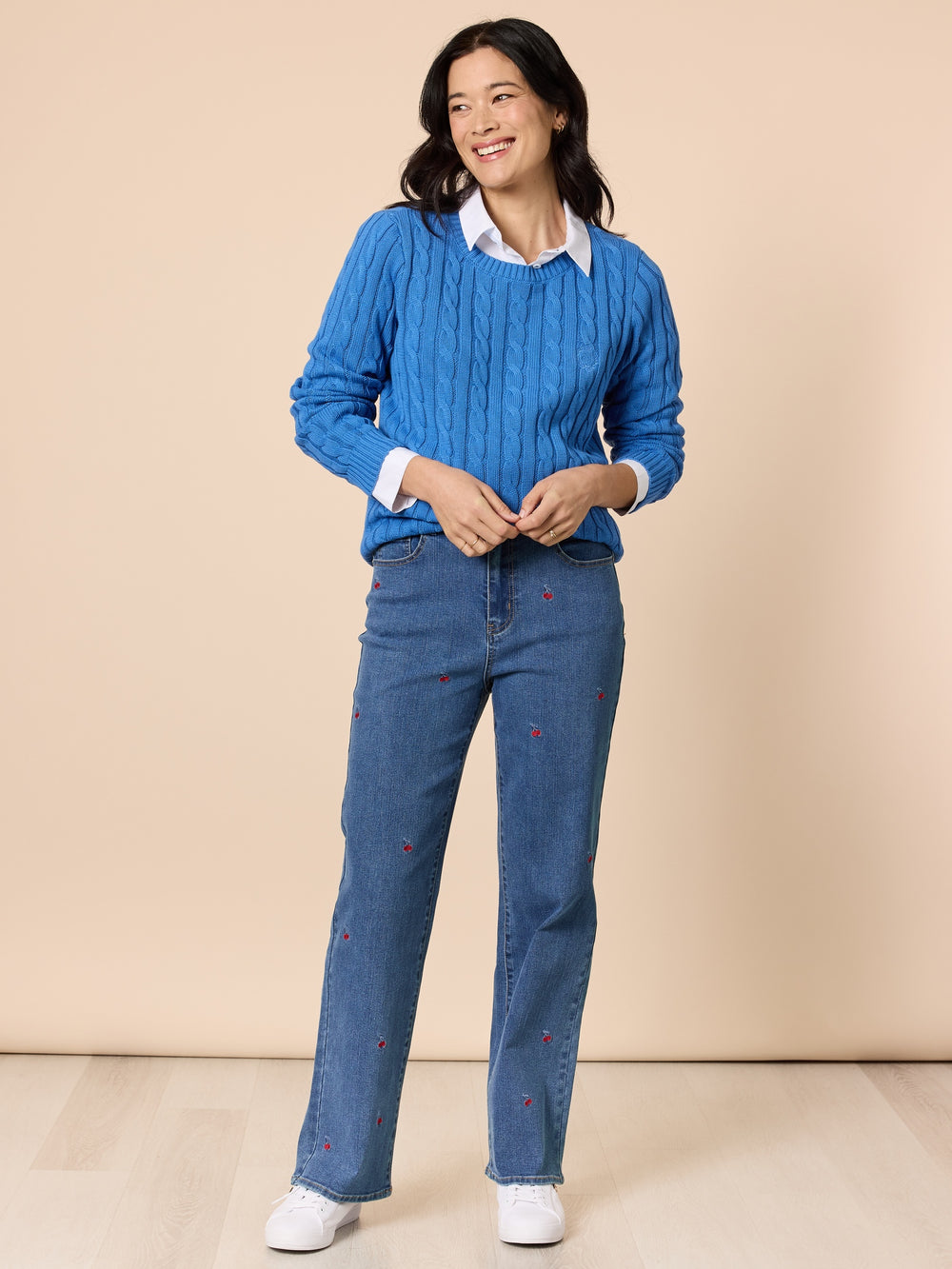 Hampton Cable Jumper-Cobalt