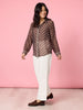 Aurora Spot Print Sheer Shirt - Coffee White