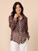Aurora Spot Print Sheer Shirt - Coffee White