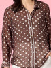 Aurora Spot Print Sheer Shirt - Coffee White