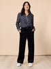Melrose Velvet Straight Leg Jean - Navy