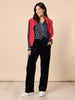 Aurora Spot Print Sheer Shirt - Navy White