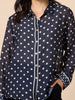 Aurora Spot Print Sheer Shirt - Navy White