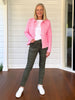 Montana Knit Collar Cardigan - Pink