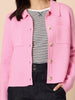 Montana Knit Collar Cardigan - Pink