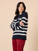 Bel Air Stripe Print Knit - Navy Ivory
