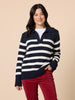 Bel Air Stripe Print Knit - Navy Ivory