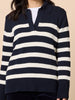Bel Air Stripe Print Knit - Navy Ivory