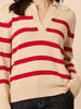 Montrose Stripe Print Knit - Natural Red