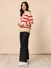 Montrose Stripe Print Knit - Natural Red