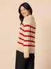 Montrose Stripe Print Knit - Natural Red