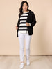 Brighton Stripe Top - Black Ivory