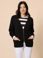 Manhattan Zip Cardi - Black