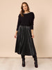 Florence Faux Leather Pleat Skirt - Black hammock & vine