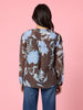 Vermont Floral Print Sheer Top - Coffee Blue