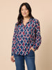 Capitol Print Sheer Shirt - Navy Multi