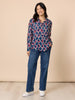 Capitol Print Sheer Shirt - Navy Multi