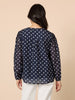 Aurora Spot Print Sheer Top - Navy White
