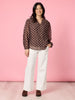 Aurora Spot Print Sheer Top - Coffee White