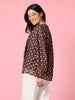 Aurora Spot Print Sheer Top - Coffee White