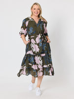 Colorado Floral Print Shirt Dress - Khaki Multi