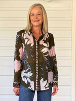 Colorado Floral Print Sheer Shirt - Khaki Multi