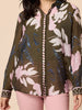 Colorado Floral Print Sheer Shirt - Khaki Multi