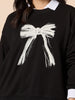Pretty Bow Print Jumper - Black
