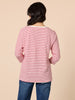 Harbour Stripe Print Long Sleeve Tee - Red/ White