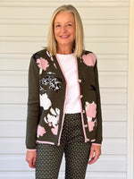 Colorado Floral Print Knit Cardigan - Khaki Multi