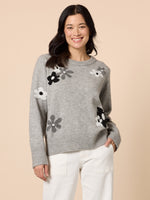Chelsea Flower Knit - Floral Grey