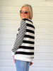 Newport Stripe Button Top - Navy Ivory