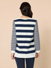 Newport Stripe Button Top - Navy Ivory