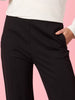 Pippa Straight Leg Ponte Pant  - Black hammock & vine