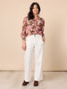 Dakota Floral Print Sheer Shirt - Blush Multi