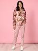 Dakota Floral Print Sheer Top - Blush Multi