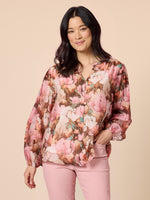 Dakota Floral Print Sheer Top - Blush Multi