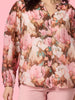 Dakota Floral Print Sheer Top - Blush Multi