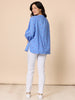 Cherish Embroidered Heart Stripe Top - Blue/ White