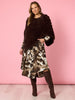 Venice Print Button Though Dress - Espresso Multi