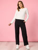 Pippa Straight Leg Ponte Pant  - Black hammock & vine